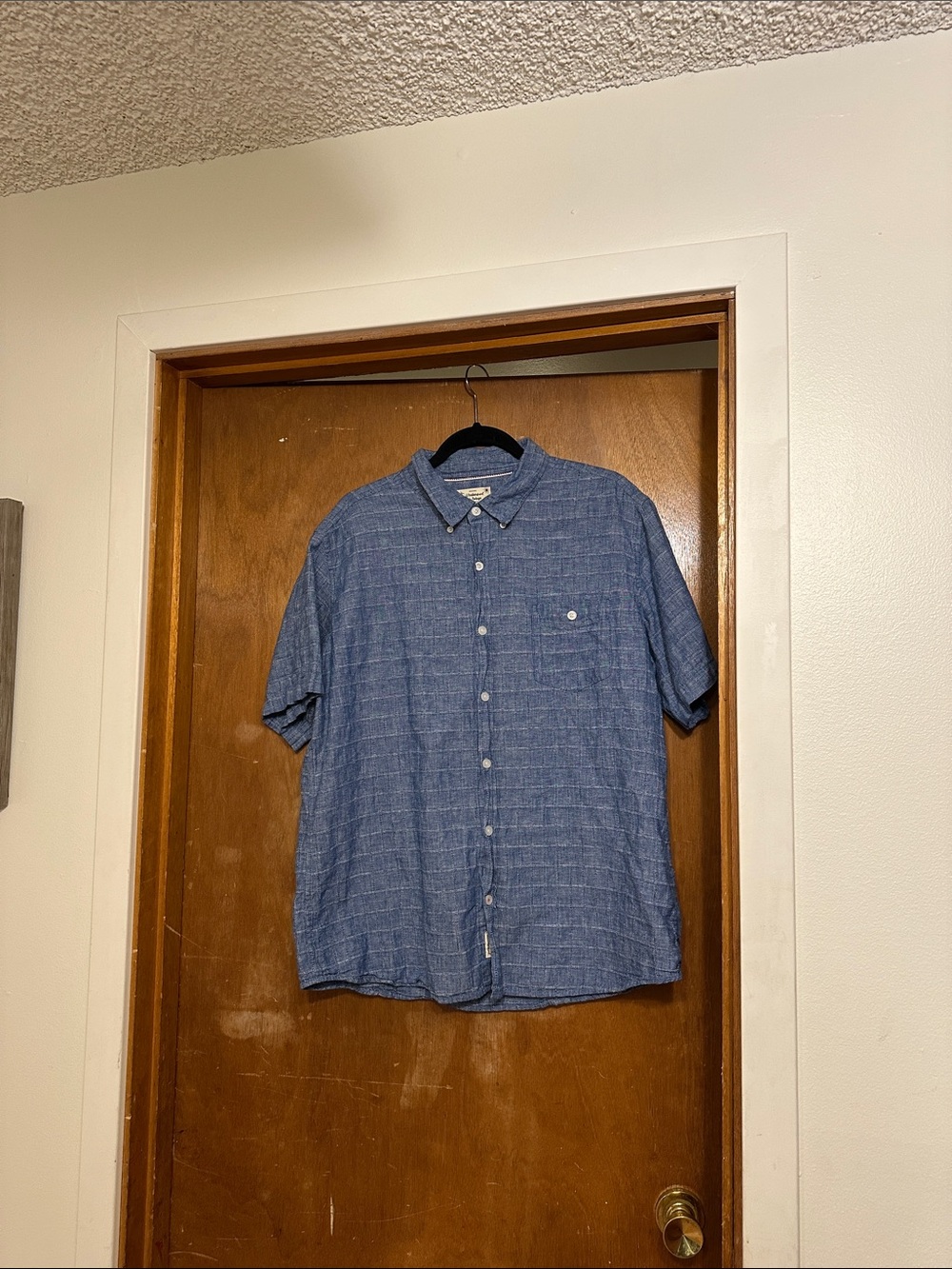 Weatherproof Men’s Blue Short-Sleeve Button-Up Shirt Size XL